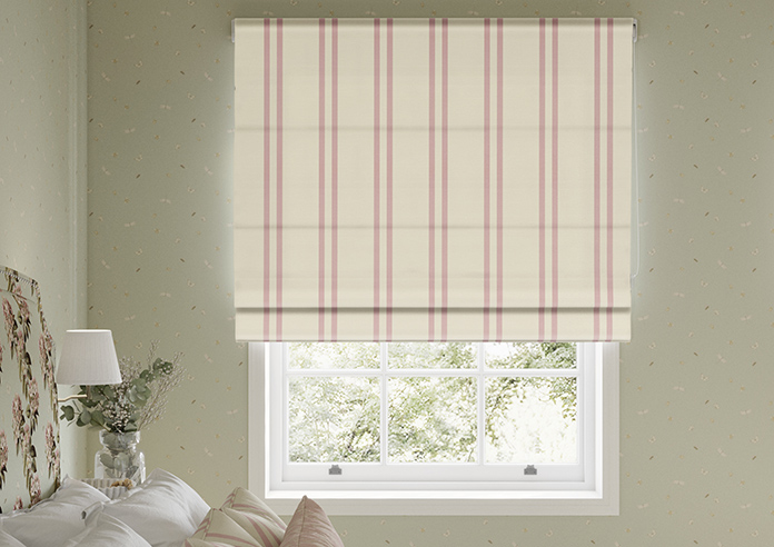 Adelaide, Winnies Stripe Rosies Pink - Roman Blind - Image 3